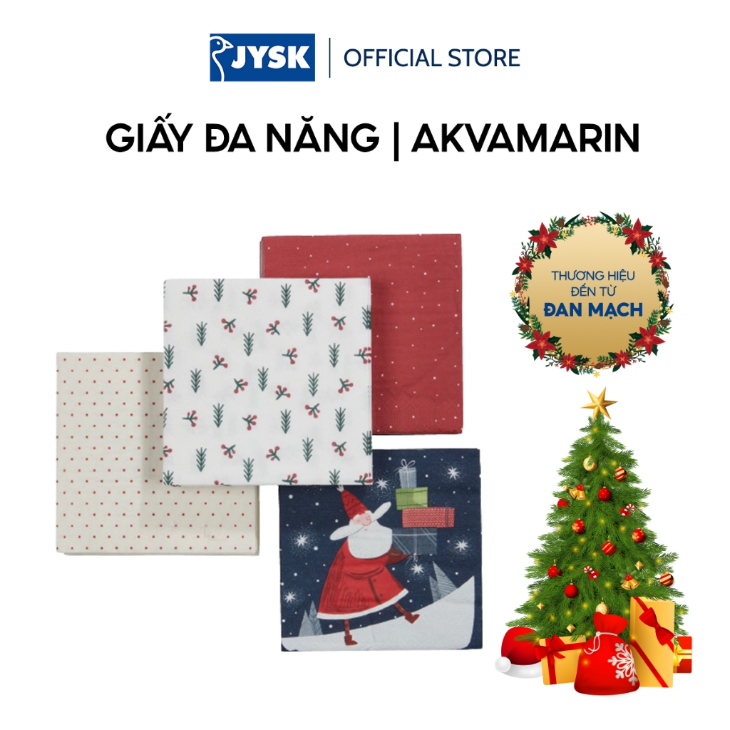 Giấy đa năng | JYSK Akvamarin | đỏ/trắng | R17xD17cm | bộ 20 chiếc