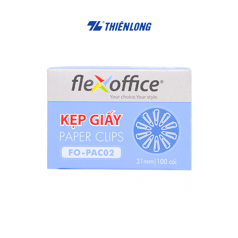 Combo 20 hộp Kẹp giấy Flexoffice FO-PAC02