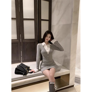 đầm body phối cổ sơ mi