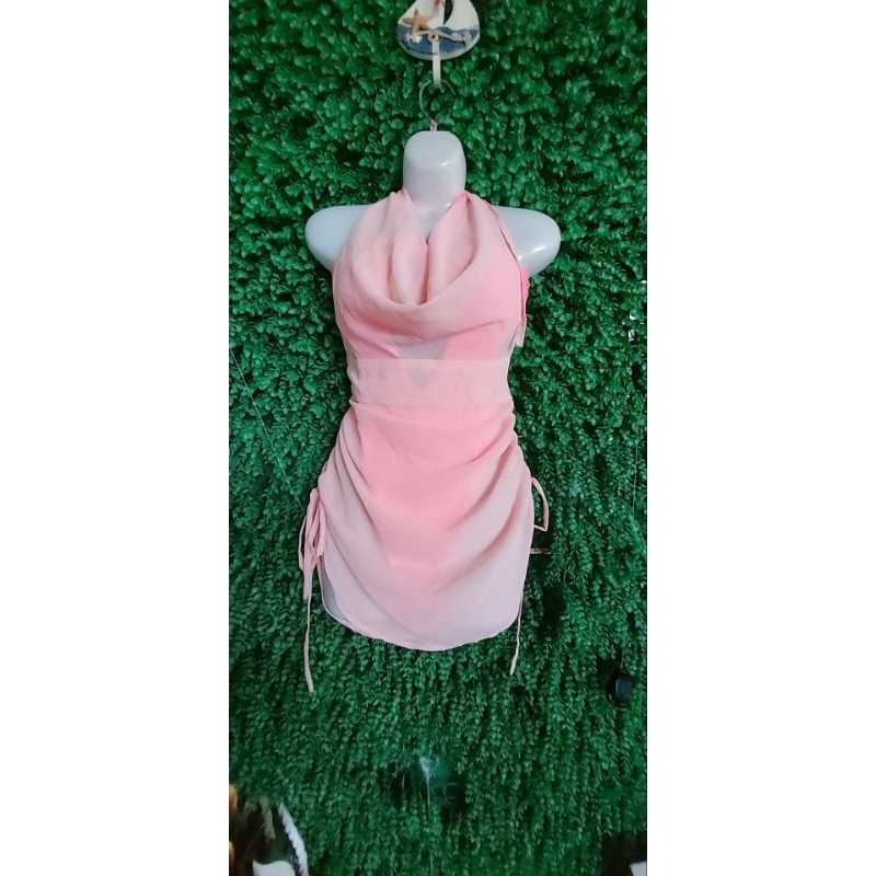 Thanh lý set bikini đi biển size S kèm đầm ngoài voan