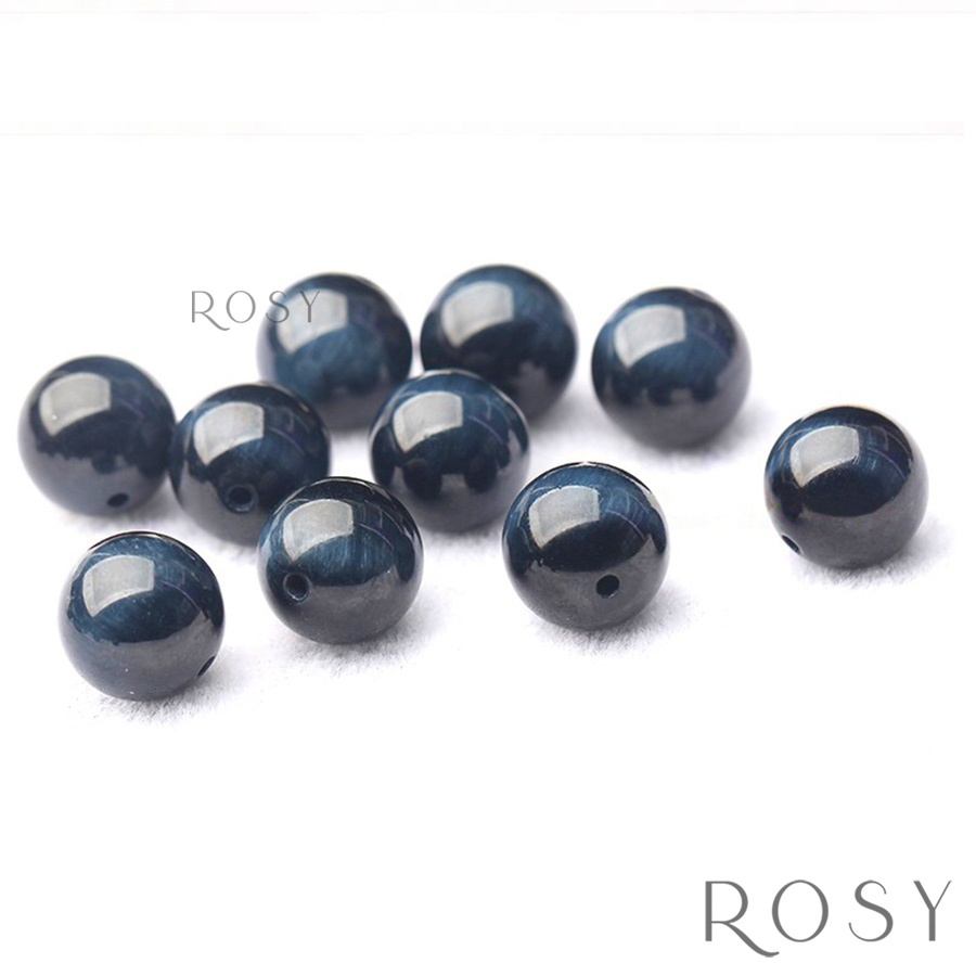 Hạt đá phong thủy mắt hổ thiên nhiên thật 100% vàng, xanh đen  chuỗi hạt xâu vòng tay DIY