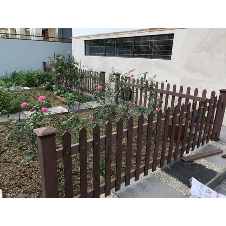 Bộ nắp chụp  và chân đế thanh trụ gỗ nhựa ngoài trời dùng cho lan can, hàng rào, kt 100x100 và 120x120mm