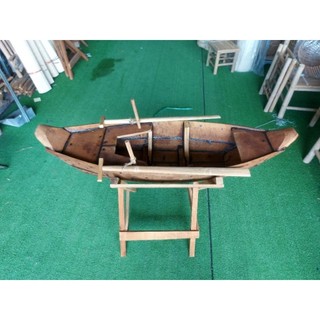 Thuyền gỗ trang trí quán,tiểu cảnh tết...kt 1m