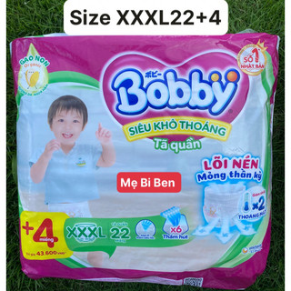 [TẶNG KÈM 4 MiẾNG] Tã quần Bobby Size XXXL22/XXXL24 Miếng dành cho bé 20-35kg - HÀNG CHÍNH HÃNG MẪU MỚI