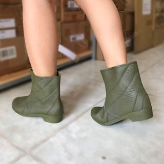 Ủng NGẮN màu RÊU. Ủng cổ thấp đi mưa, làm bếp, làm vườn. Ủng cổ ngắn chống nước chống trượt