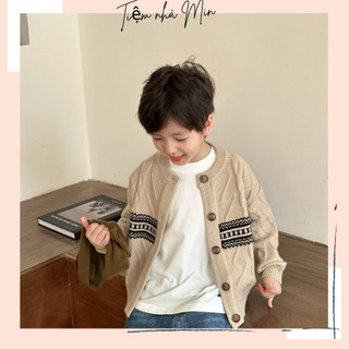 Áo khoác cardigan len dây thừng họa tiết hàng qccc chính hãng abmm kids l148