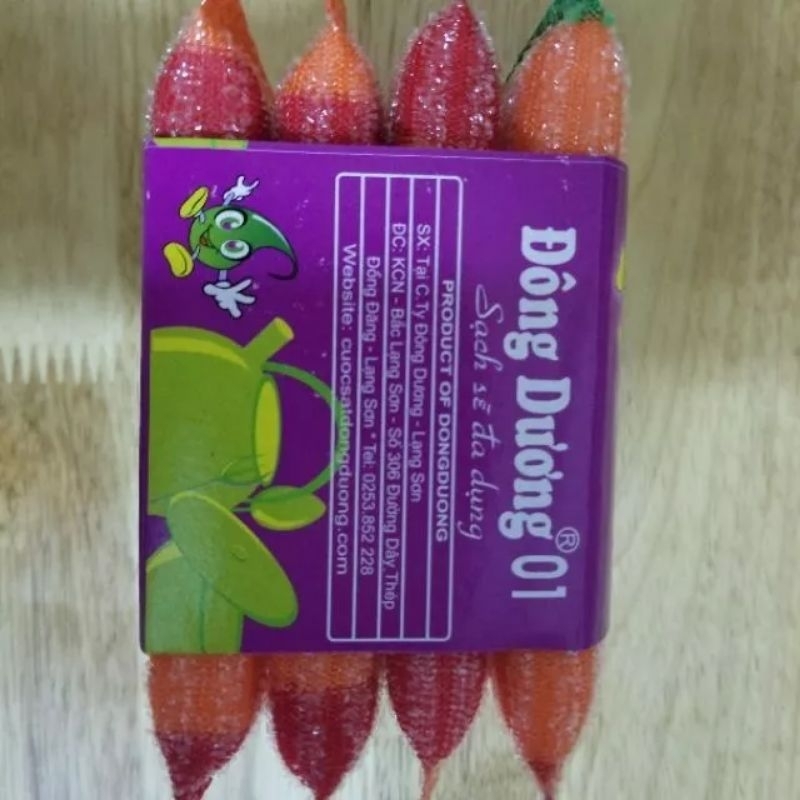 4 Miếng Mút Kim Tuyến Rửa Bát Carot 3 Màu Đông Dương Loại 1