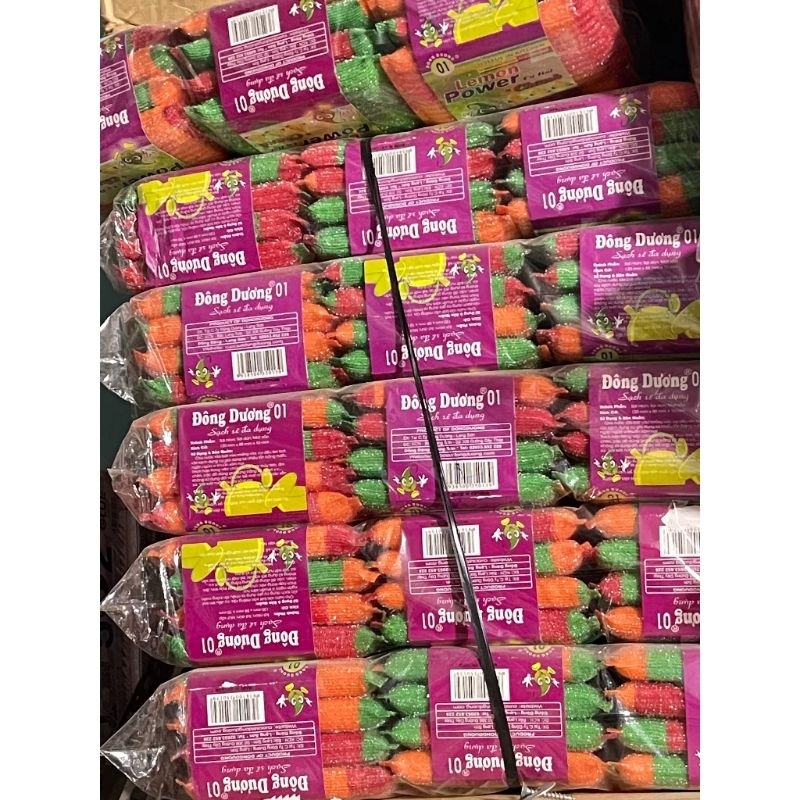 4 Miếng Mút Kim Tuyến Rửa Bát Carot 3 Màu Đông Dương Loại 1