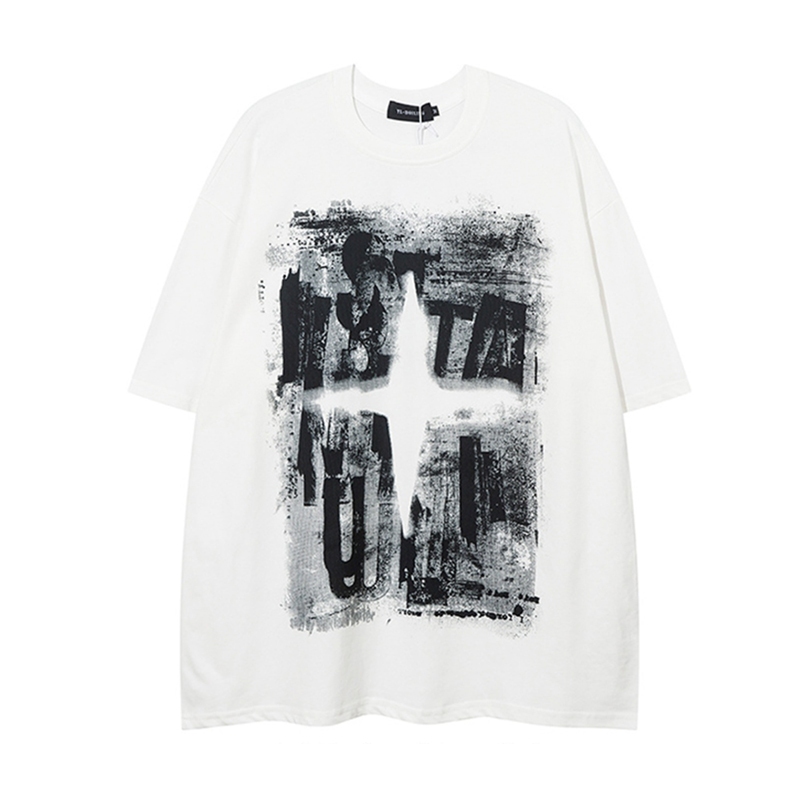 Áo Thun Unisex Ngắn Tay Cổ Tròn In Vệt Sơn Phong Cách Ulzzang Thời Trang Zenkonu TOP NAM 298