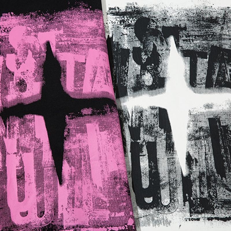 Áo Thun Unisex Ngắn Tay Cổ Tròn In Vệt Sơn Phong Cách Ulzzang Thời Trang Zenkonu TOP NAM 298