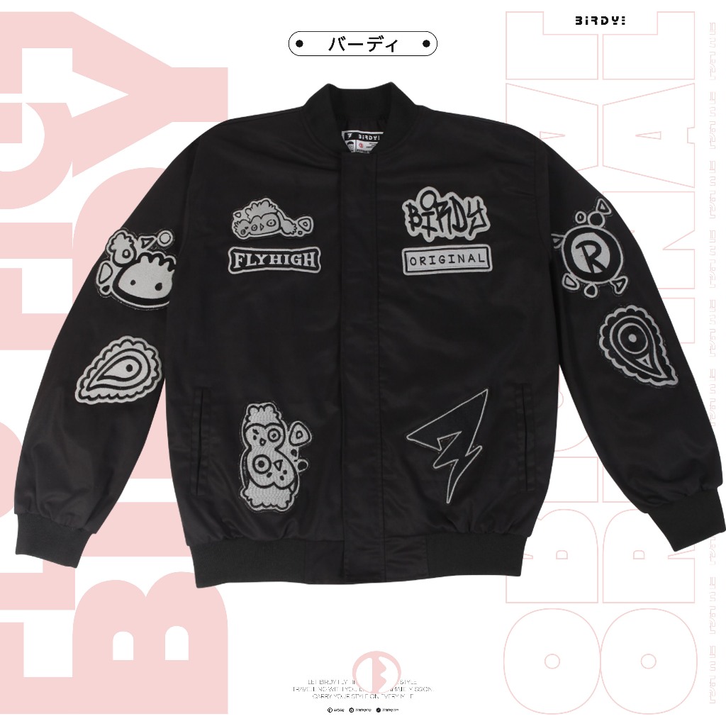 Áo khoác kaki nam nữ local brand form rộng màu đen BIRDY FLY HIGH BOMBER JACKET