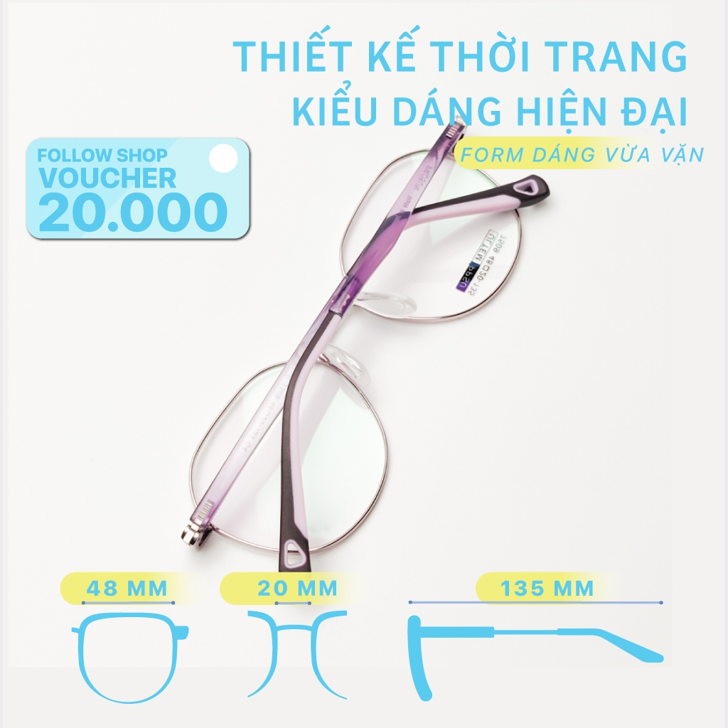 Kính trẻ em nam nữ LB EYEWEAR 7509 mắt kính chất liệu kim loại kết hợp nhựa dẻo bền bỉ, chống va đập chống tia UV