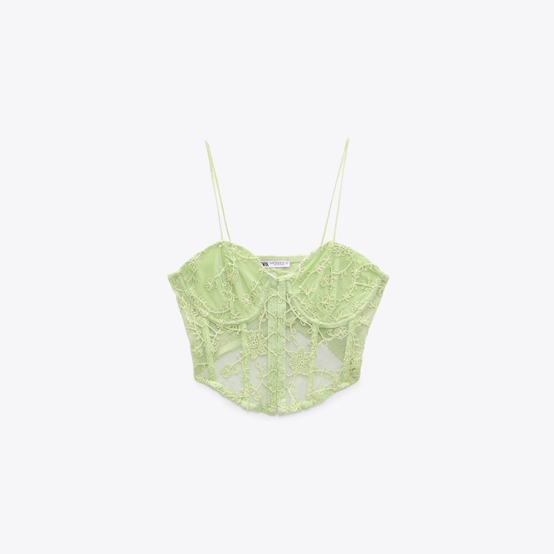 𝐚𝐥𝐥𝐮𝐰𝐚𝐧𝐭 𝐬𝐡𝐨𝐩 • áo corset ren ZA.RA lace top
