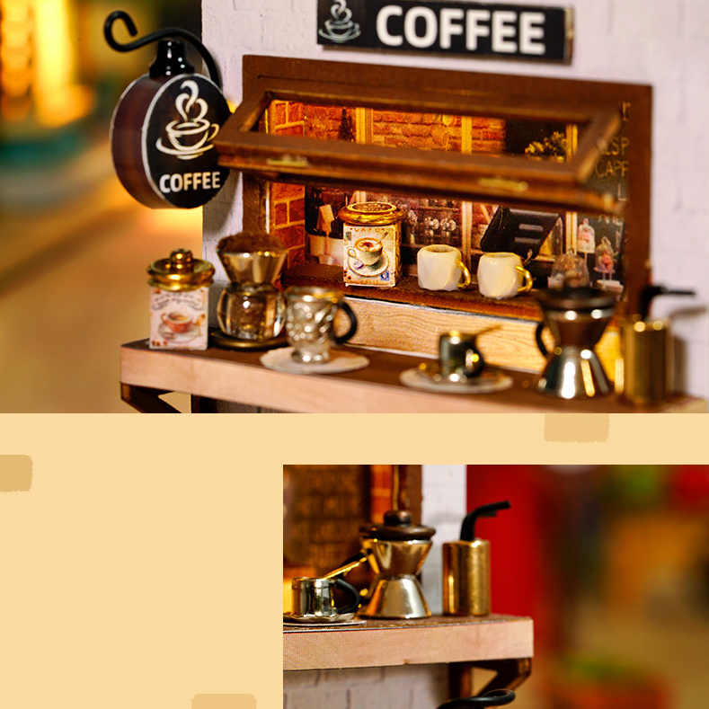 Bộ lắp ráp nhà búp bê, mô hình nhà gỗ DIY