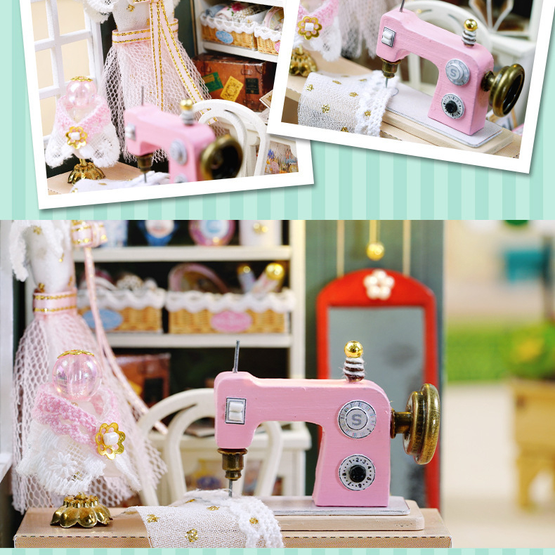 Bộ lắp ráp nhà búp bê, mô hình nhà gỗ DIY