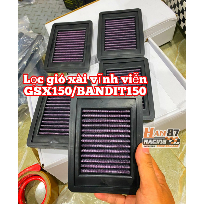 Lọc gió GSX150 Bandit150 (lọc gió độ giả zin GSX150 vệ sinh xài lại được)
