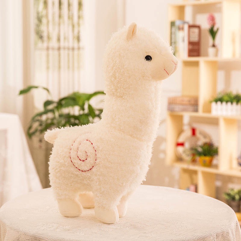 Gấu bông lạc đà alpaca dễ thương 3 màu hồng-  trắng - xanh  kích thước từ 25cm
