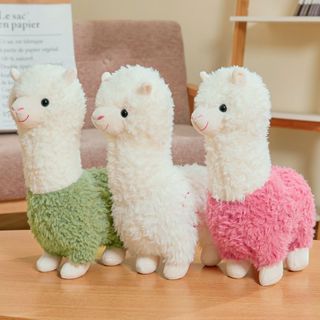 Gấu bông lạc đà alpaca dễ thương 3 màu hồng-  trắng - xanh  kích thước từ 25cm