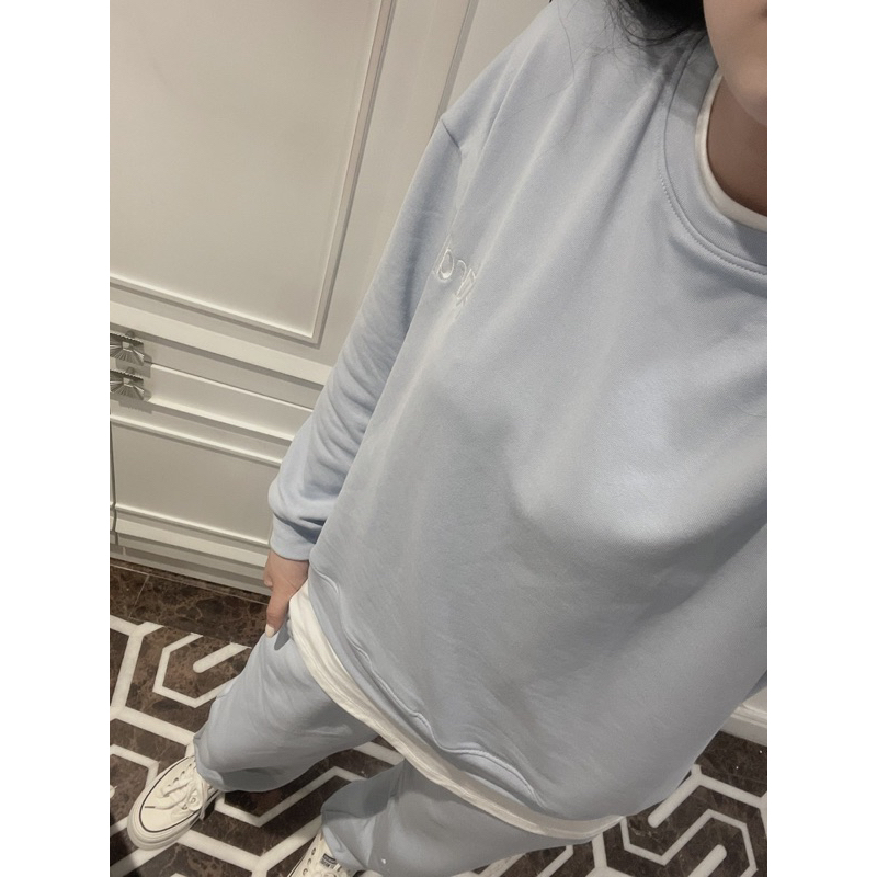 BỘ NỈ XANH PASTEL THÊU Atrd