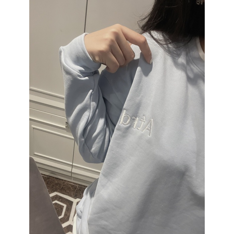 BỘ NỈ XANH PASTEL THÊU Atrd