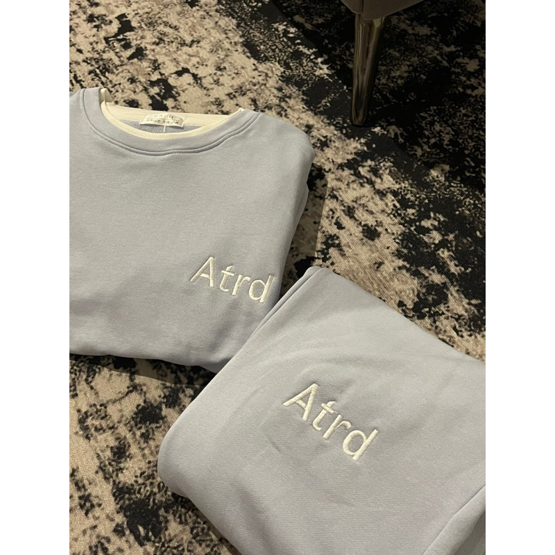 BỘ NỈ XANH PASTEL THÊU Atrd