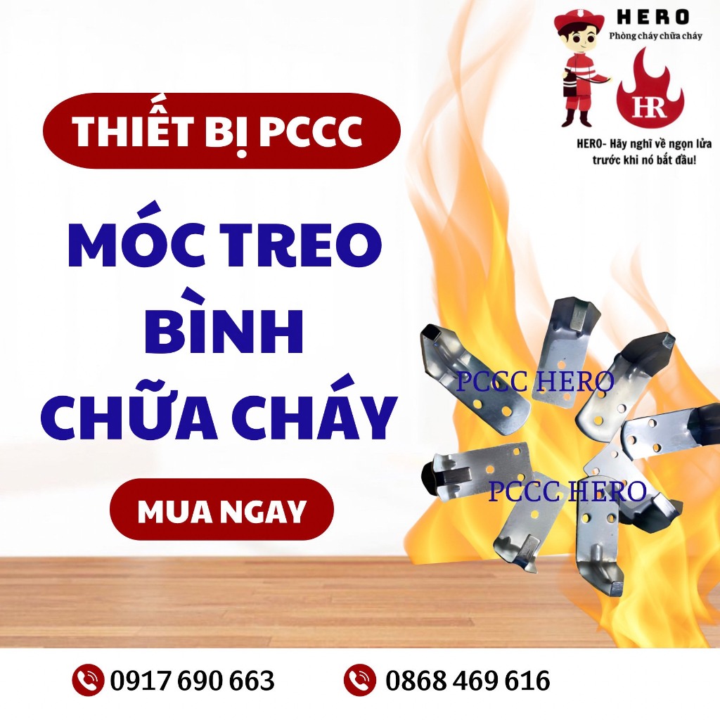 COMBO 8 móc treo bình chữa cháy 4kg