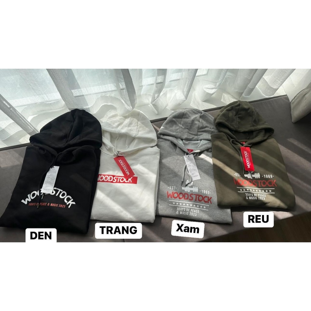 Áo hoodie Nam Woodstock áo nỉ chòng đầu da cá Unisex Nam Nữ vnxk 4mau ấm ấp thoải mái