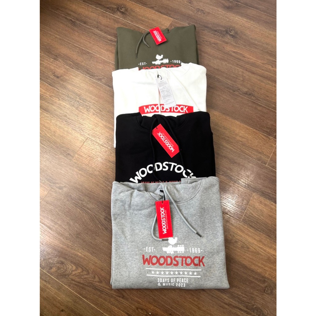 Áo hoodie Nam Woodstock áo nỉ chòng đầu da cá Unisex Nam Nữ vnxk 4mau ấm ấp thoải mái