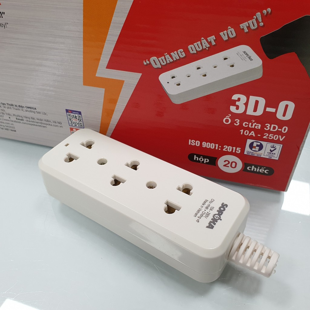 Ổ cắm điện không dây 2200W kiểu dáng nhỏ gọn thời trang 3D-0 Sopoka