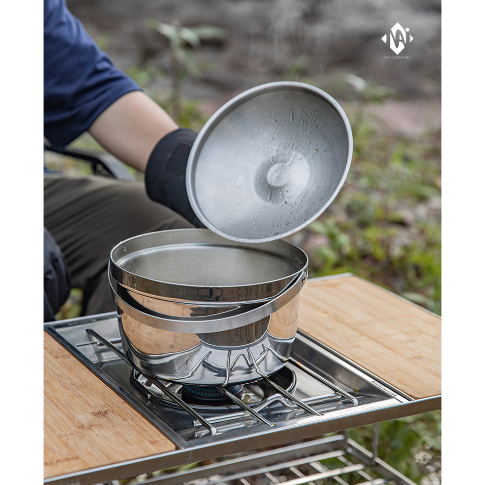 Nồi cơm thép không gỉ 3 lớp 3-4 người Campingmoon CC-21