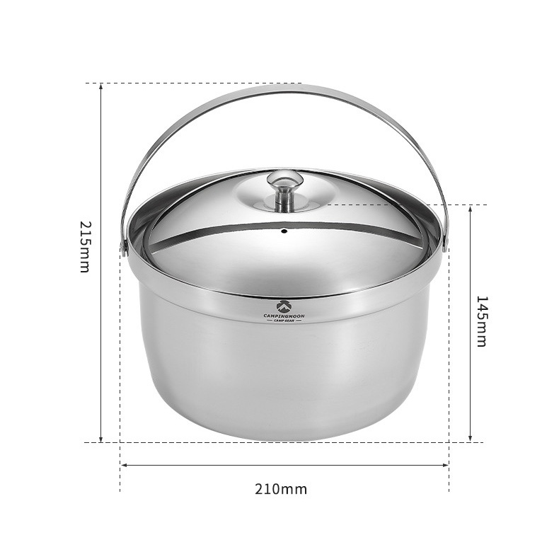 Nồi cơm thép không gỉ 3 lớp 3-4 người Campingmoon CC-21