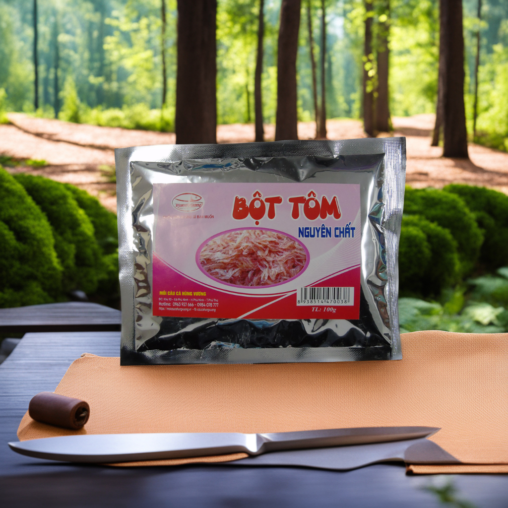 Bột Tôm Nguyên Chất - Dùng câu rô phi, diêu hồng, tra, chim, lăng, trê, chép...