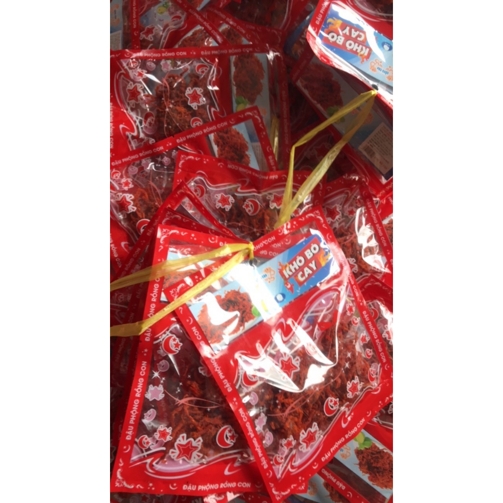Khô Bò Xé Sợi  Loại Ngon  Bịch 30gram - Đồ Ăn Vặt Rồng Con