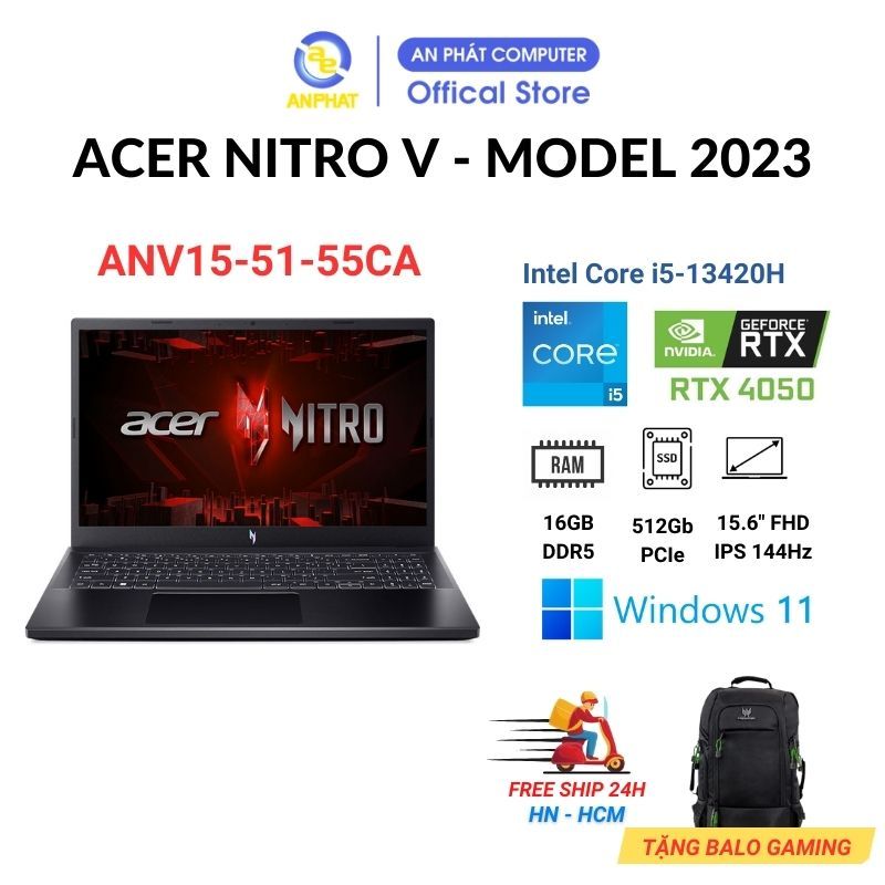 Laptop Gaming Acer Nitro V ANV15-51-55CA