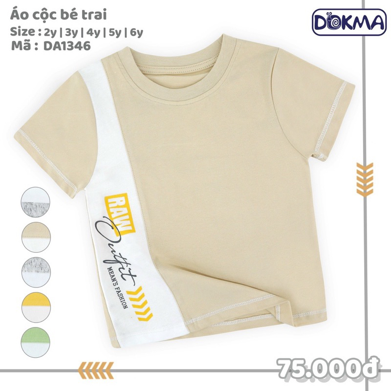 Áo cộc tay bé trai cotton Dokma in hình DA1345 DA1346