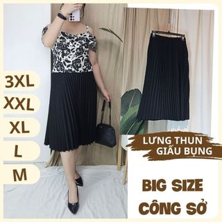 Bigsize công sở - váy maxi - đen ly