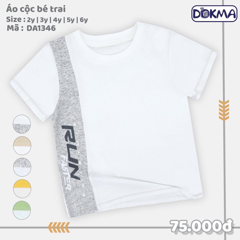 Áo cộc tay bé trai cotton Dokma in hình DA1345 DA1346