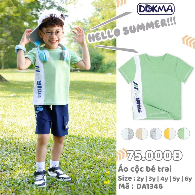 Áo cộc tay bé trai cotton Dokma in hình DA1345 DA1346
