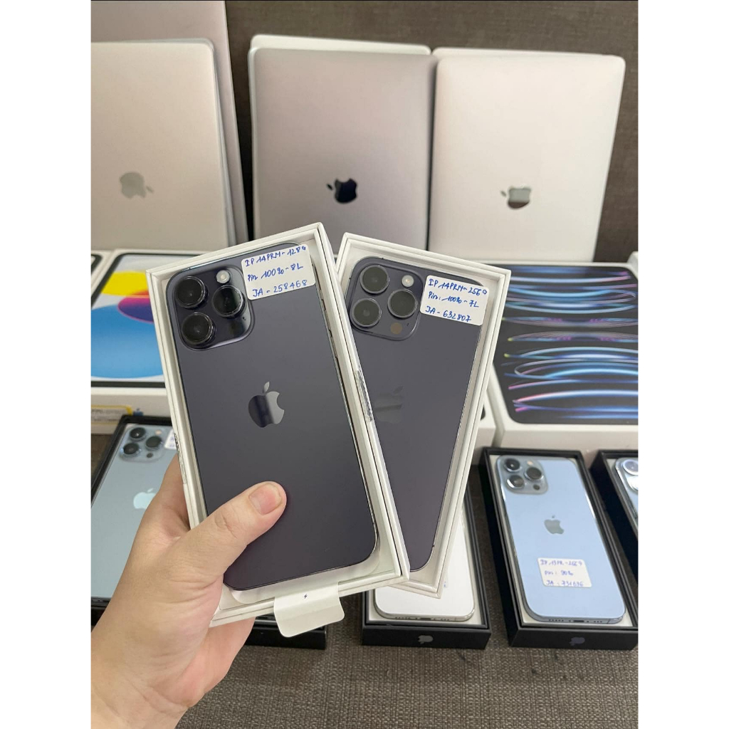 Điện thoại  iph 14 prm 128gb - new 99% - tím đẹp - bảo hành 12 tháng  LLA