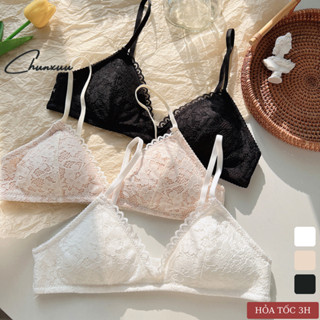  Áo ngực không gọng cup tam giác ren hoa CHUNXUU đệm mỏng 0,5CM nâng nhẹ nhàng nữ tính - AV81 