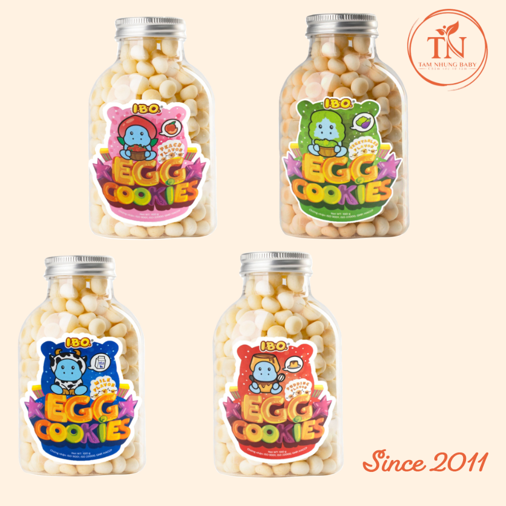 Bánh trứng ăn dặm Mini I.B.O Egg Cookies 100g