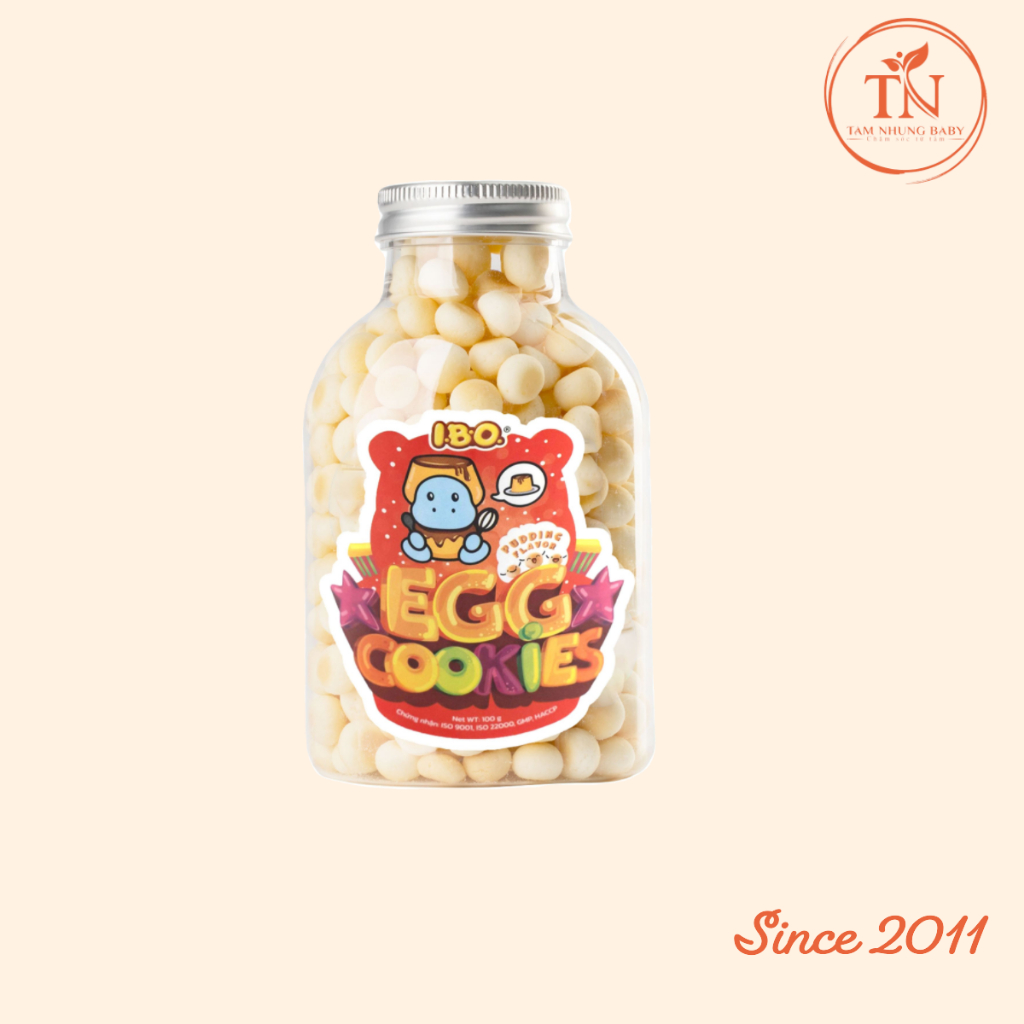 Bánh trứng ăn dặm Mini I.B.O Egg Cookies 100g