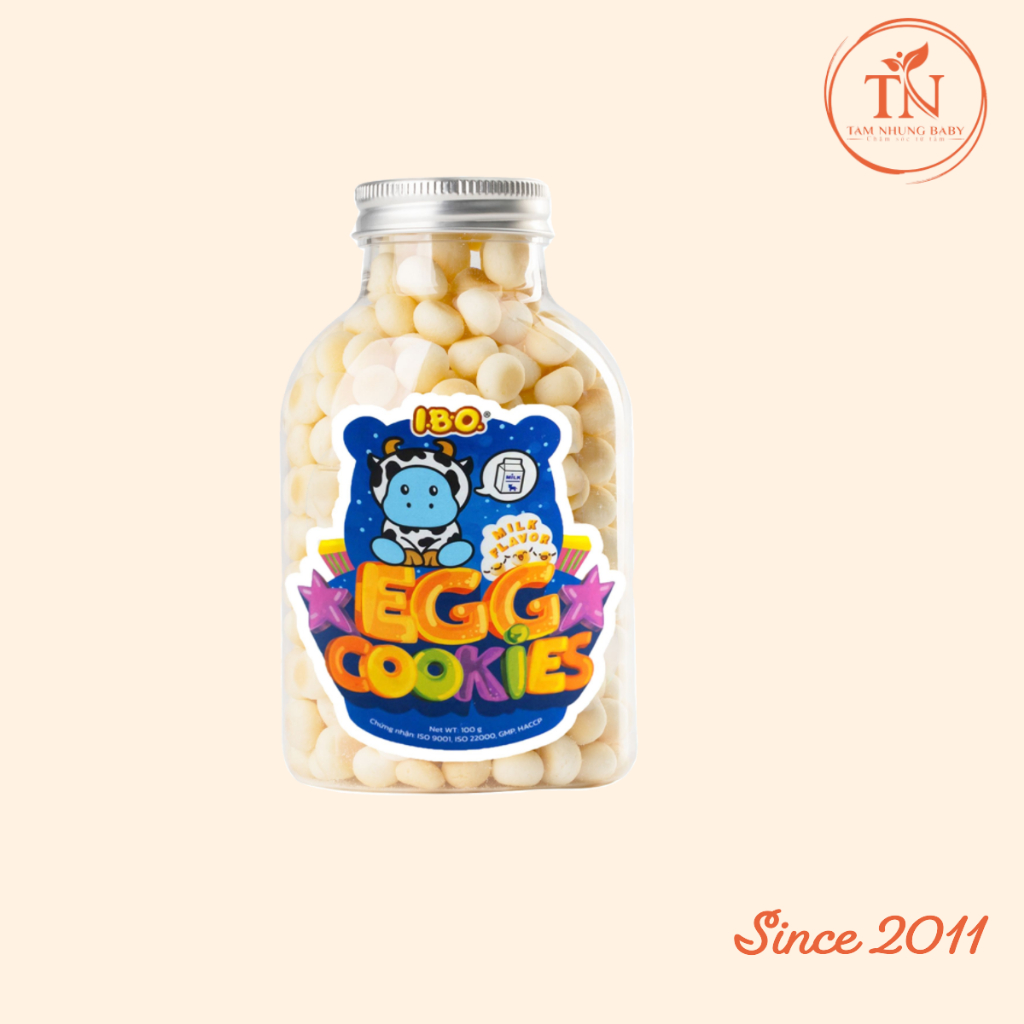 Bánh trứng ăn dặm Mini I.B.O Egg Cookies 100g