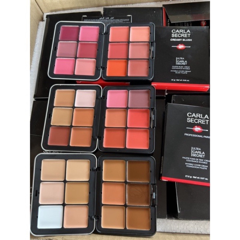 Bảng má hồng khối highlight che khuyết điểm Carla Secret 12ô
