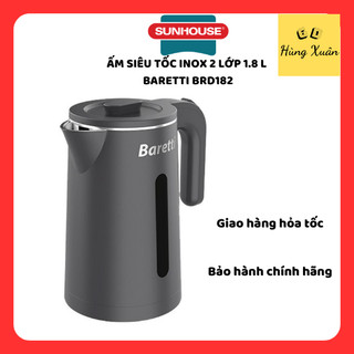 Ấm siêu tốc, bình đun siêu tốc Baretti BRD182 2 lớp cao cấp, dung tích 1,8l