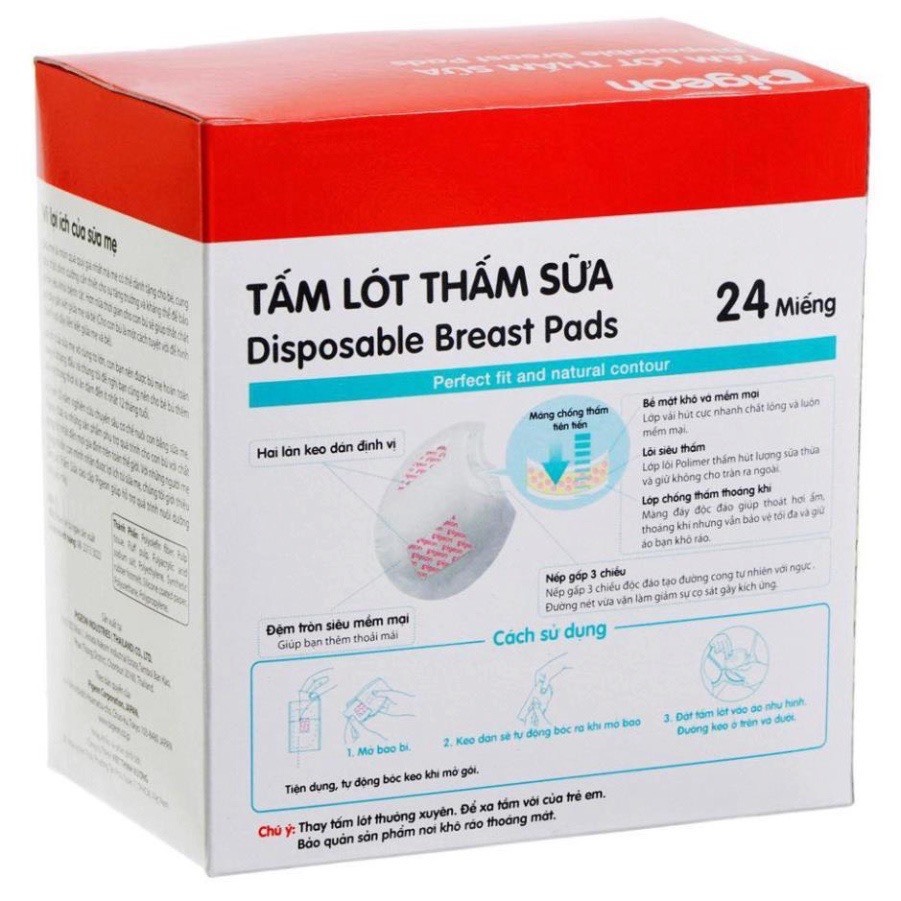 Miếng lót thấm sữa Pigeon hộp 24 miếng tiện lợi, thoải mái cho mẹ khi ra ngoài , banbuondososinh1