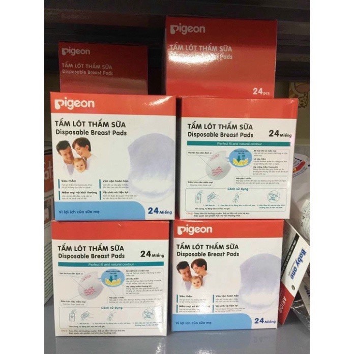 Miếng lót thấm sữa Pigeon hộp 24 miếng tiện lợi, thoải mái cho mẹ khi ra ngoài , banbuondososinh1