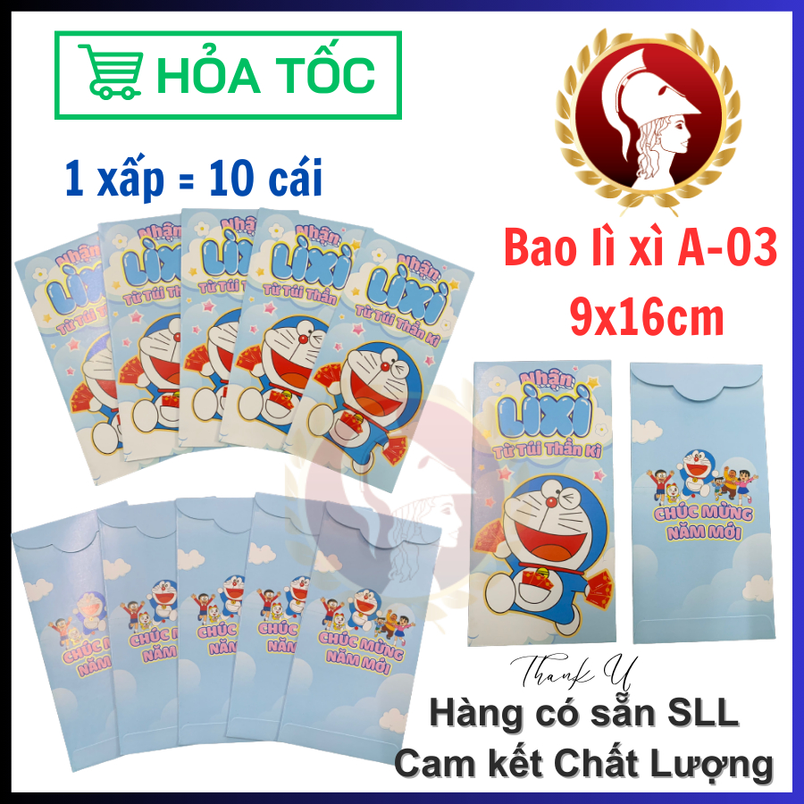 10 Bao Lì Xì, nhiều Mẫu, Bìa Cứng Chuẩn Loại 1, To Dày và Chắc Chắn, bao lì xì 2024