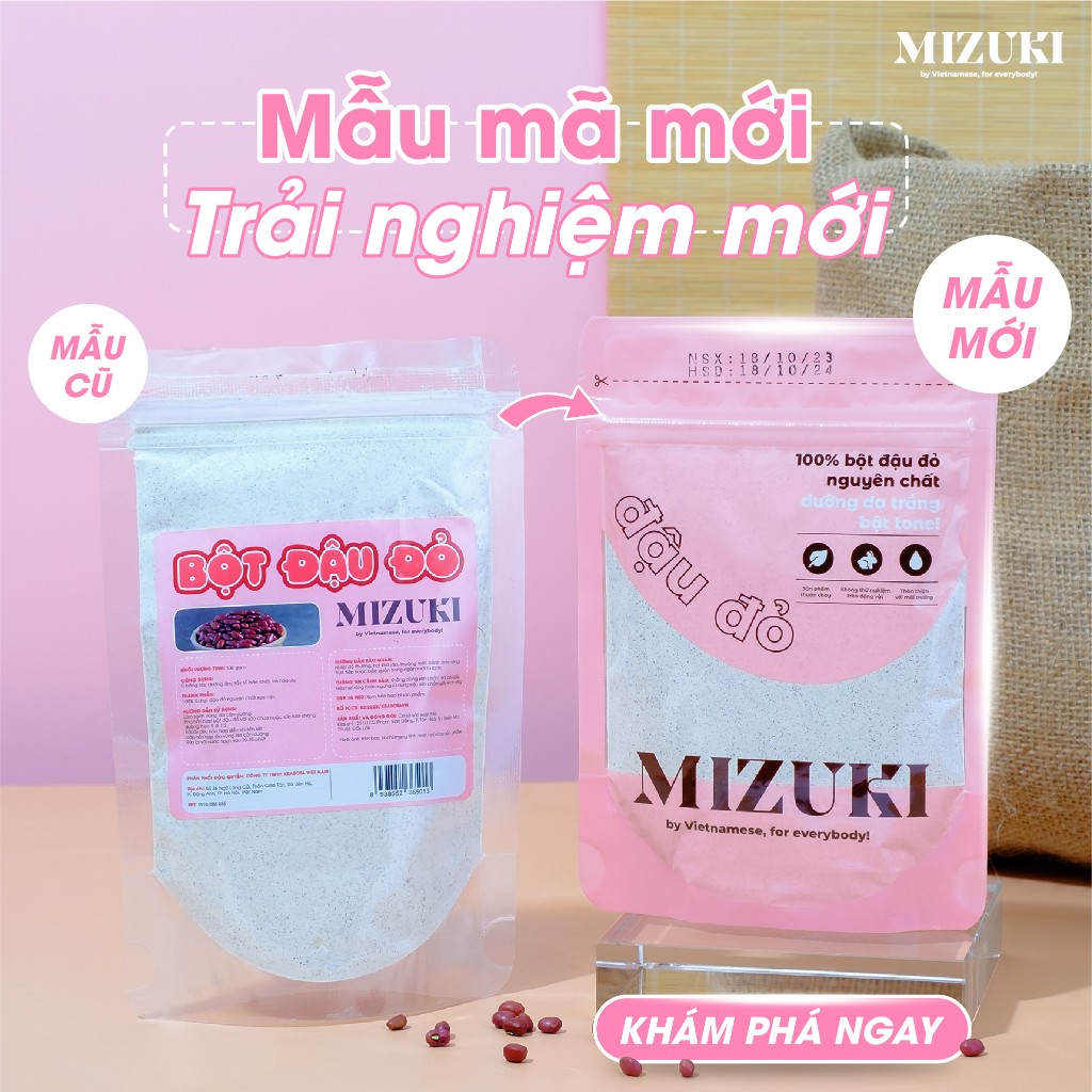 [PHIÊN BẢN MỚI] Bột Đậu Đỏ Nguyên Chất 100% Mizuki