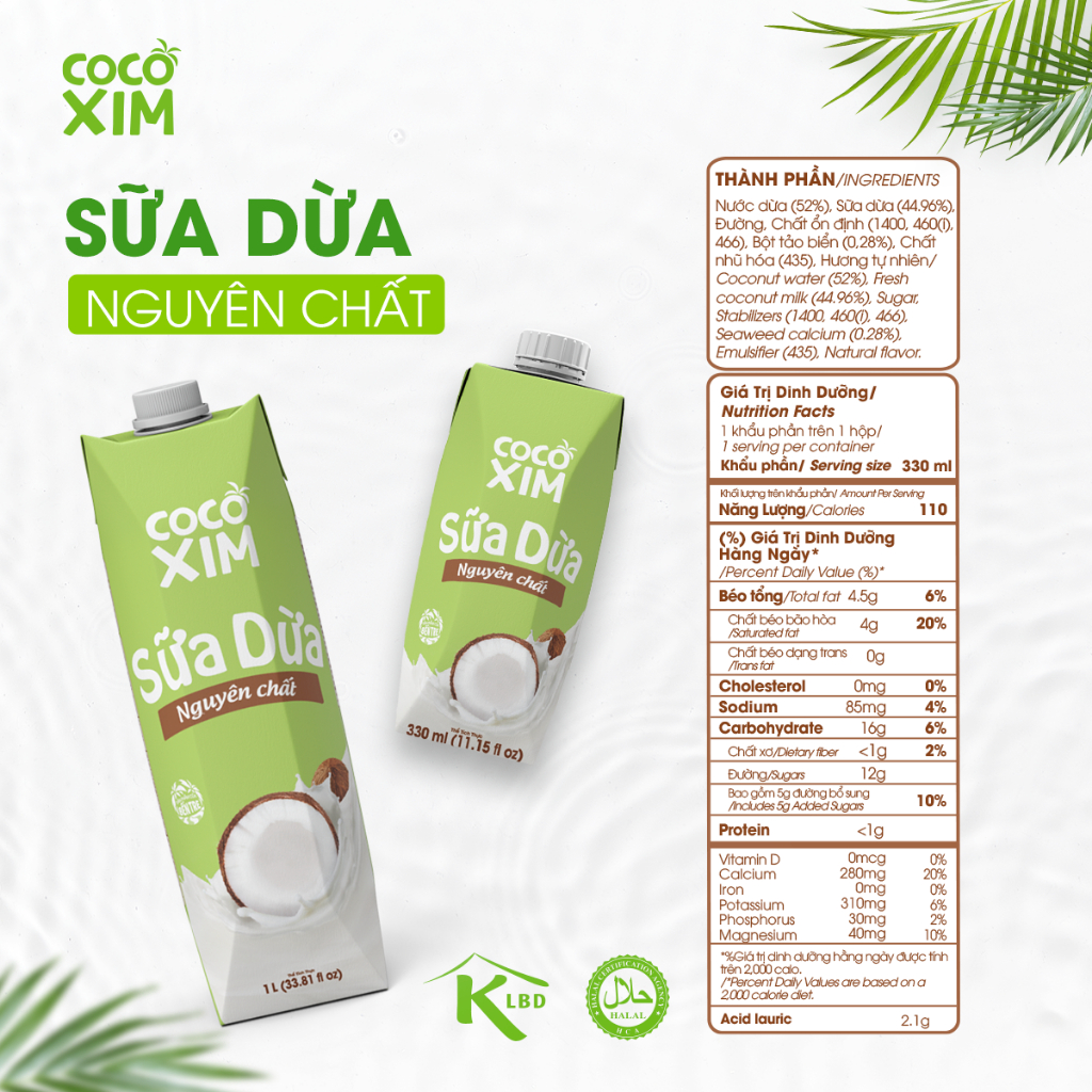 Combo 6 hộp Sữa dừa Cocoxim Nguyên chất 330ml/1 Hộp